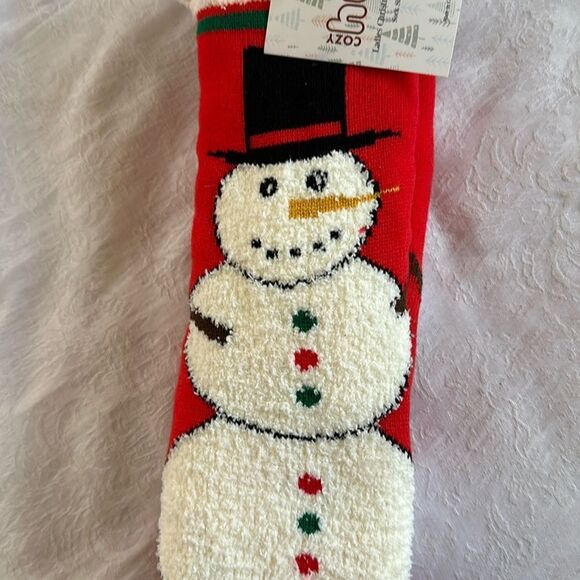 Cozy Hub Christmas Collection Holiday Snowman Slipper Socks Women’s Size 9-11 - Picture 2 of 7